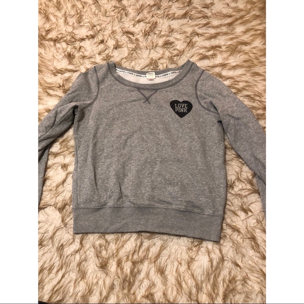 Grey Victoria’s Secret pink sweatshirt